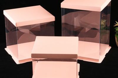 Pink 8 Inch Transparent Cake Box (4)