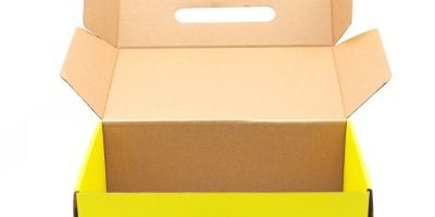 Yellow Cardboard Portable Shoe Box (4)