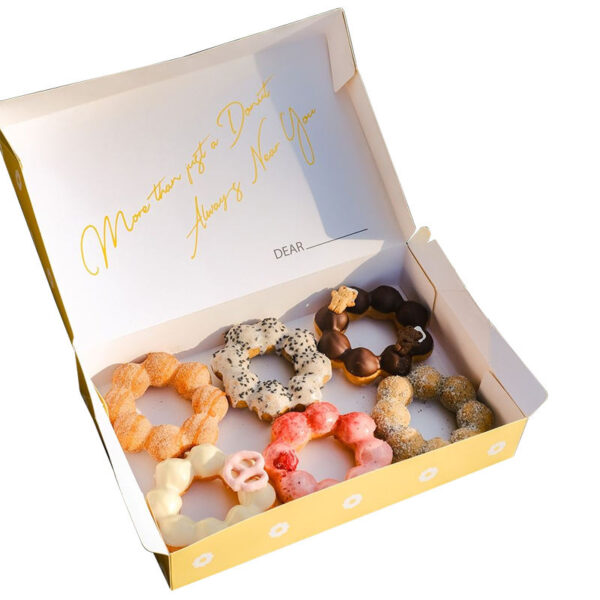 donut food packaging box with logo