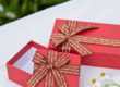 Custom birthday gift box with ribbon