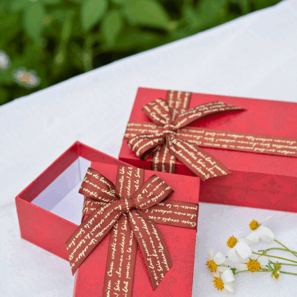 Custom birthday gift box with ribbon