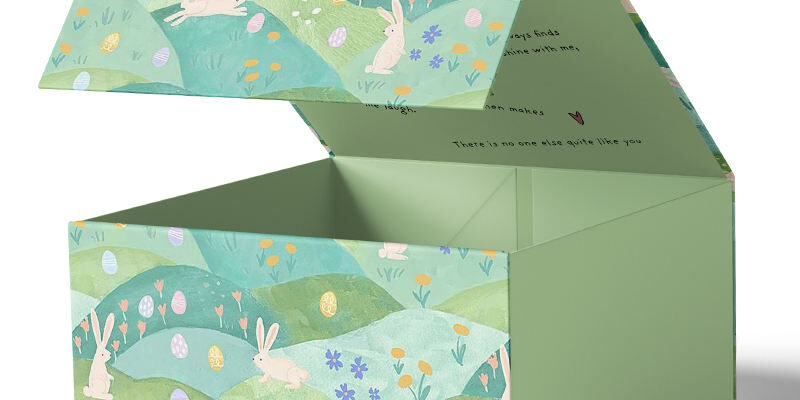 magnetic closure gift box with ribbon