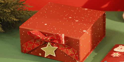 rigid holiday gift box with glossy lamination