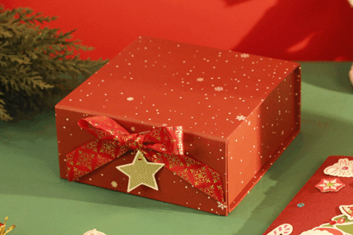 rigid holiday gift box with glossy lamination