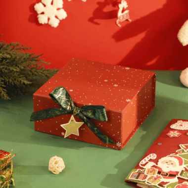 rigid holiday gift box with glossy lamination